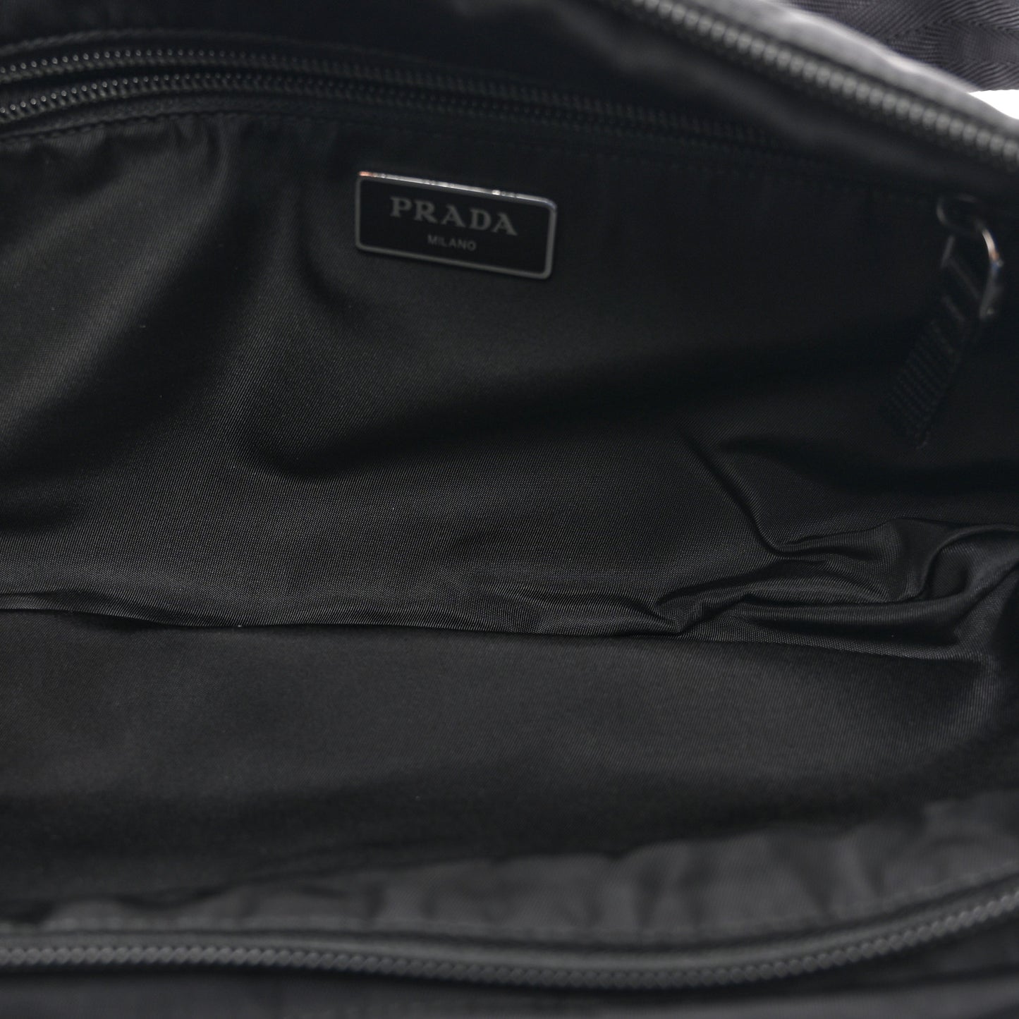 Tessuto Nylon Double Pocket Belt Bag Black
