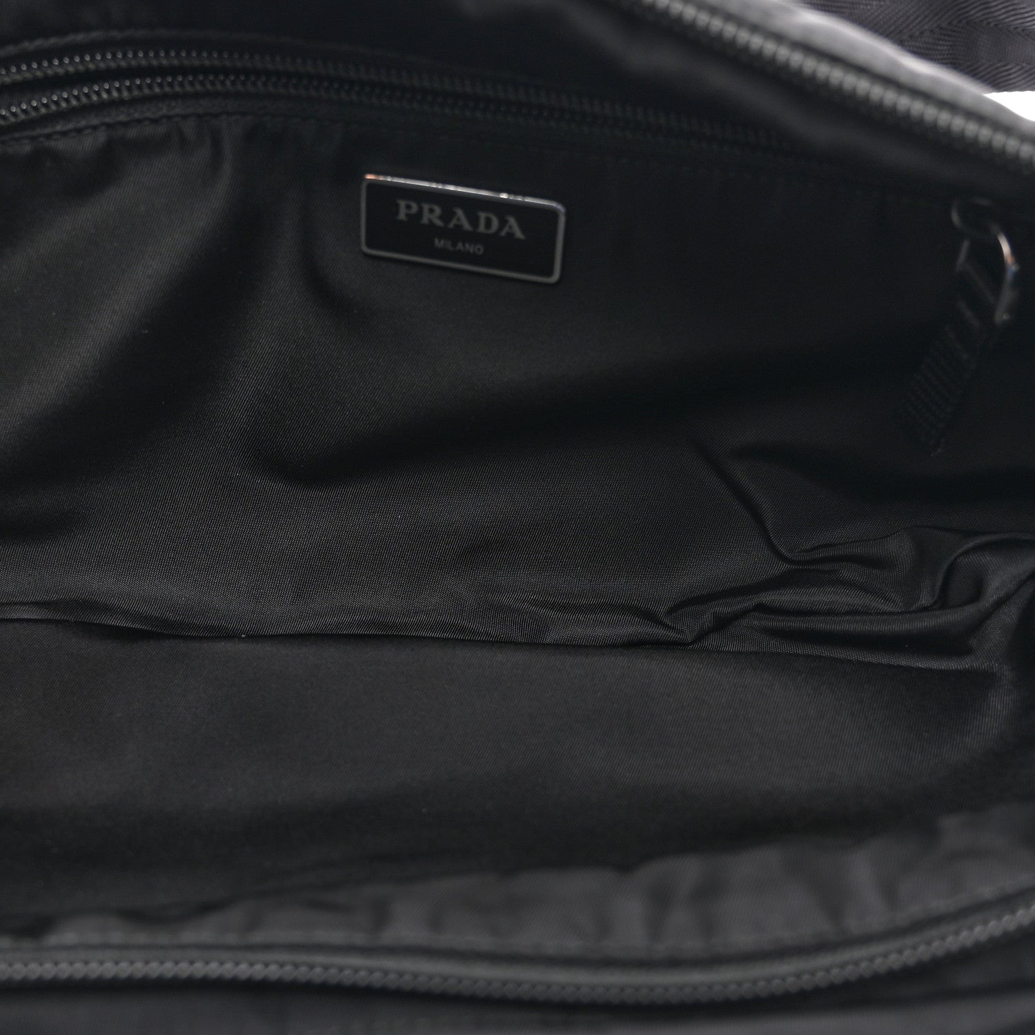 Prada Tessuto Nylon Double Pocket Belt Bag Black 5 of 9