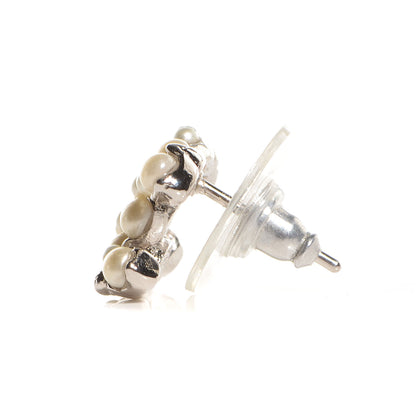 Chanel Pearl CC Earrings Silver 3 of 4