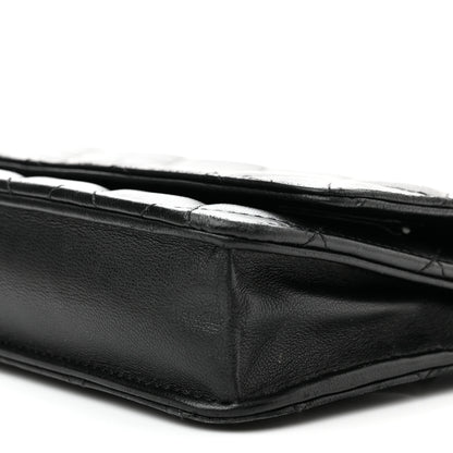 Chanel Lambskin Quilted Wallet On Chain WOC Black 11 of 12
