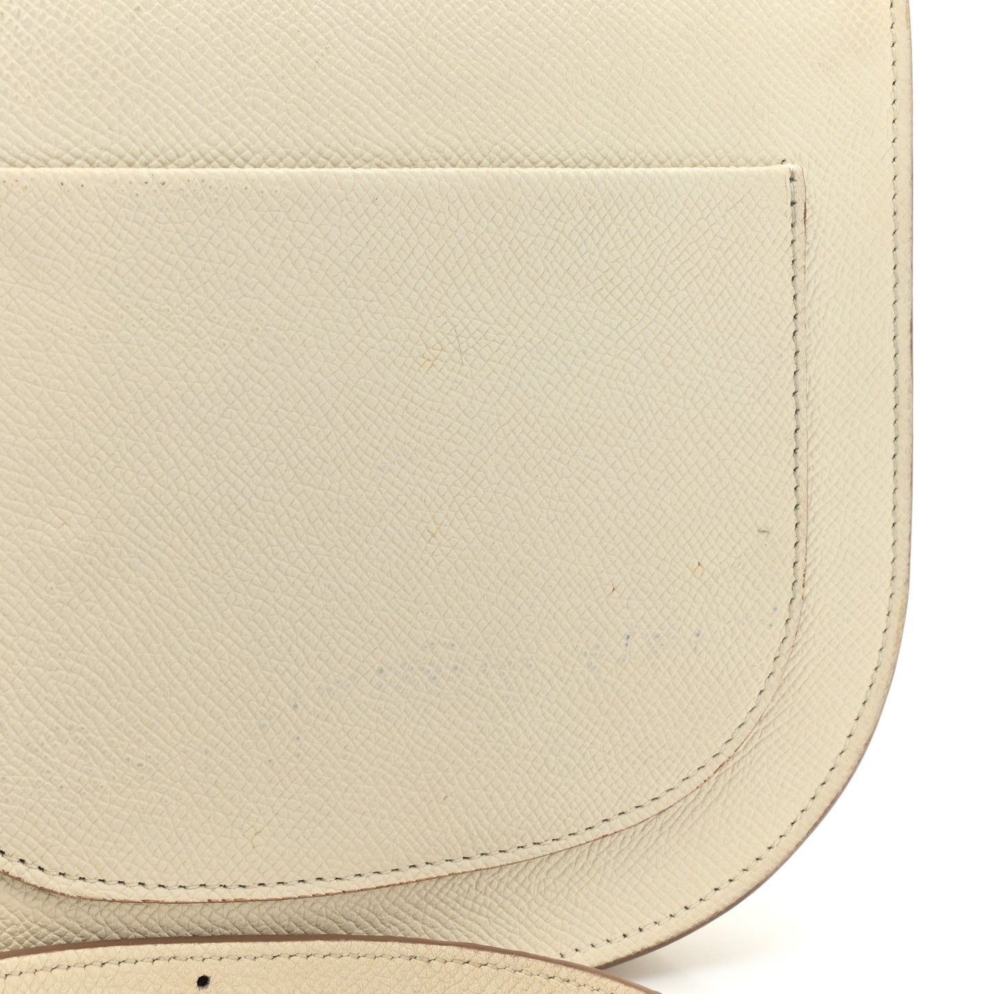 Grained Calfskin Small Trotteur White