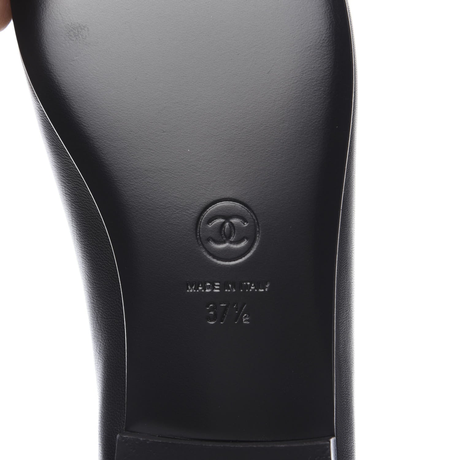 Chanel Lambskin Patent Cap Toe Ballerina Flats 37.5 Black 6 of 8
