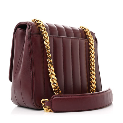 Saint Laurent Lambskin Matelasse Monogram Medium Vicky Chain Bag Rouge Legion 3 of 12