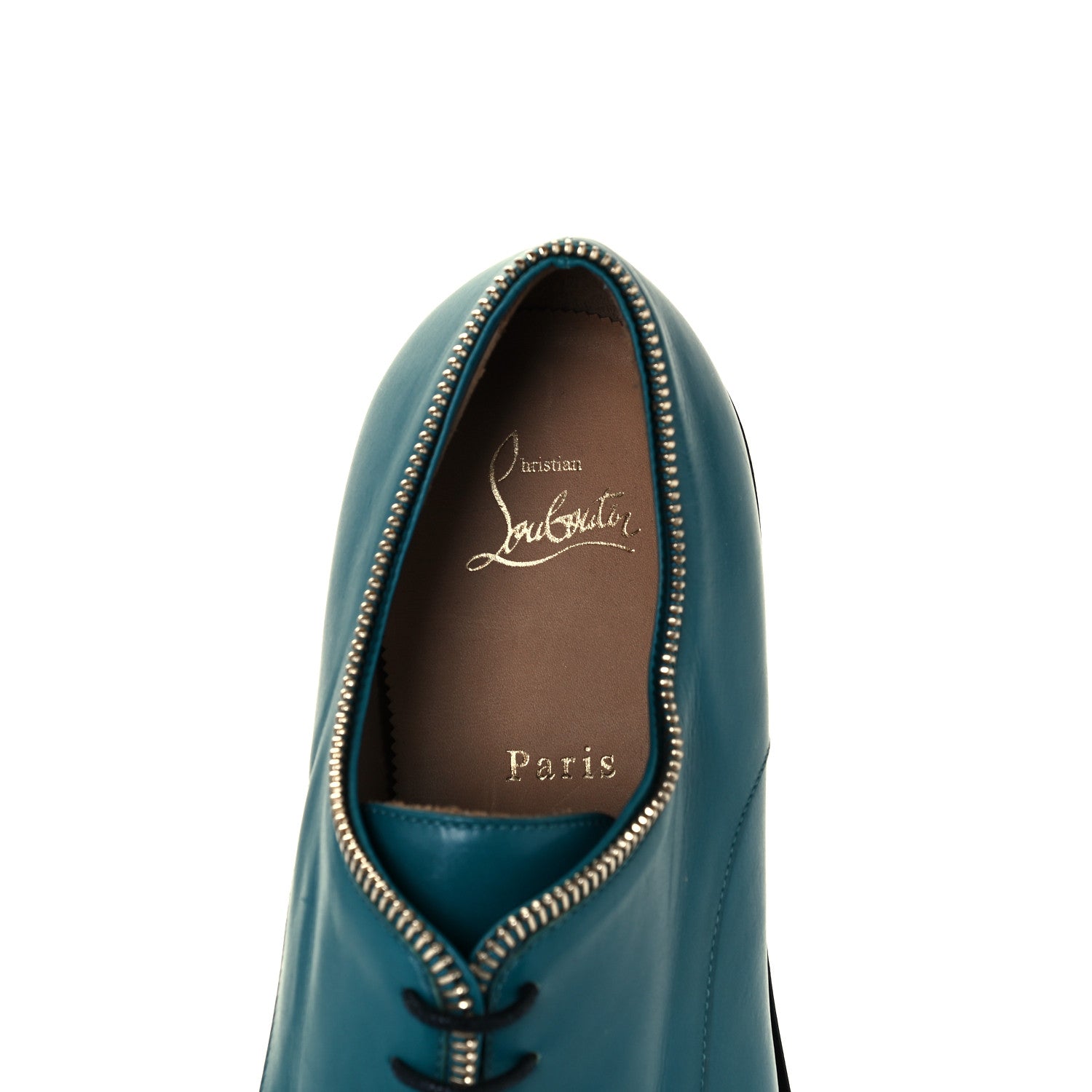 Christian Louboutin Calfskin Mens Bruno Zip Oxford 41.5 Peacock 10 of 10