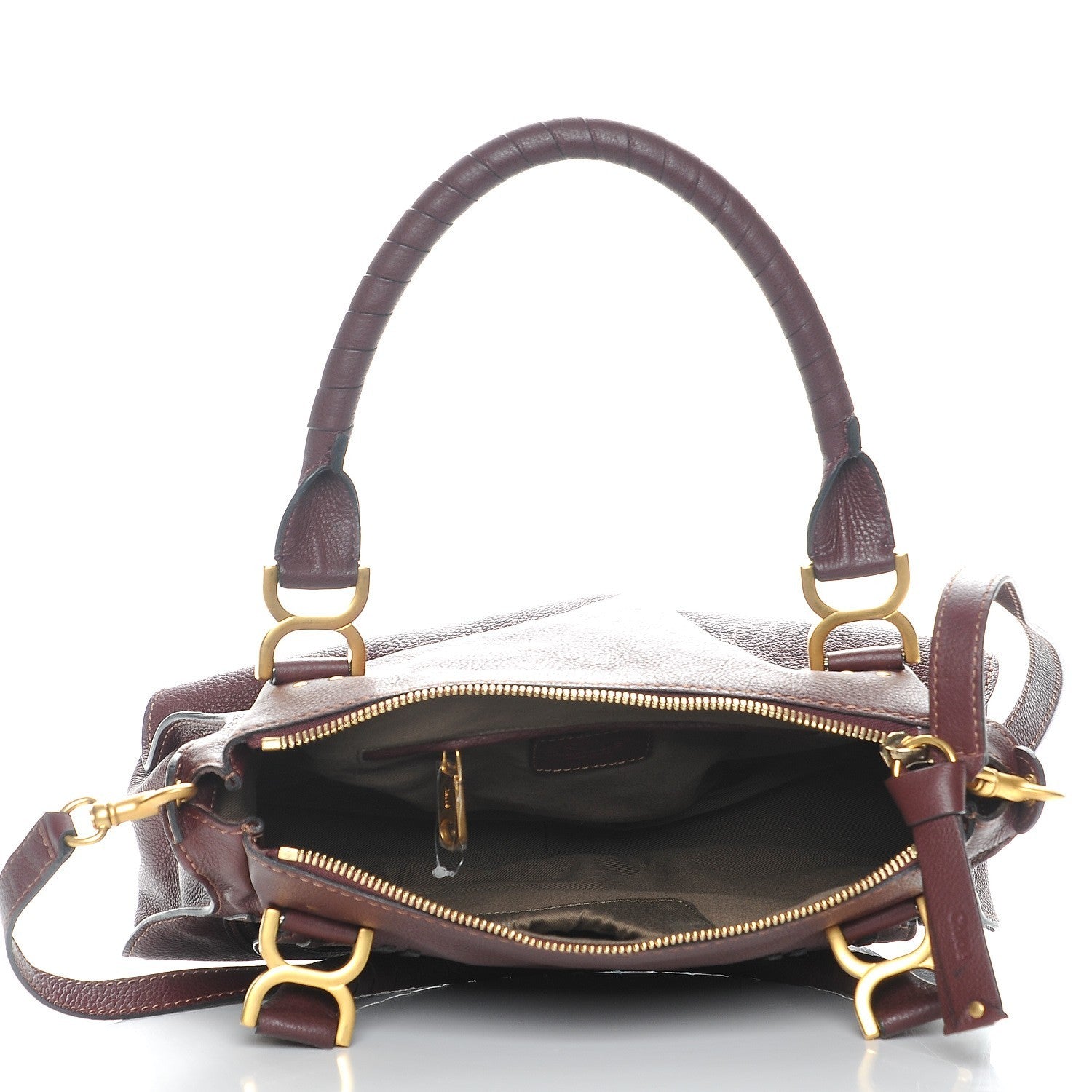 Chloe Calfskin Medium Marcie Satchel Wine Purple 6 of 8