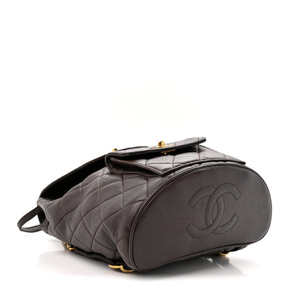 Chanel Lambskin Quilted Drawstring Backpack Brown 4 of 11