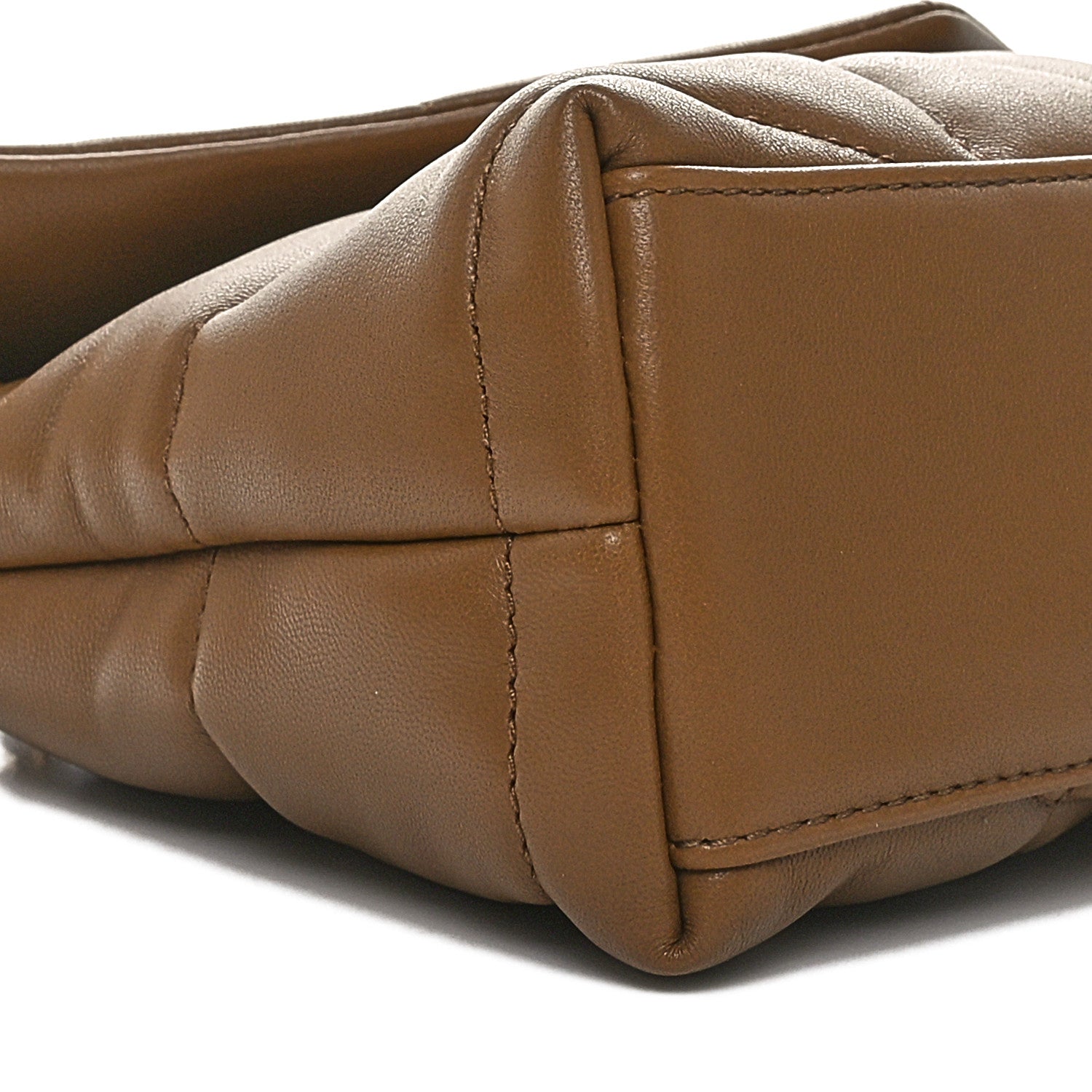 Saint Laurent Lambskin Quilted Toy Loulou Puffer Monogram Chain Satchel Dark Cork 9 of 11