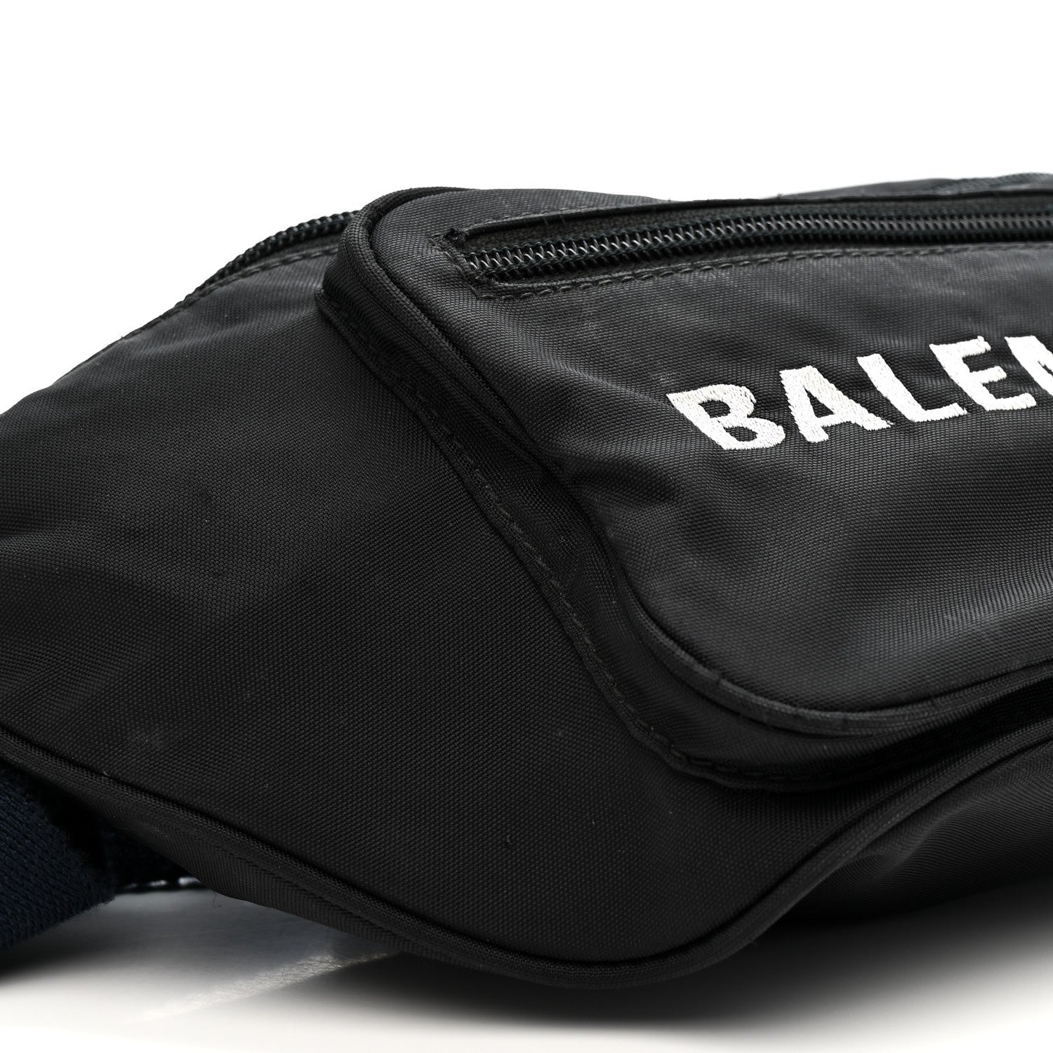 Balenciaga Recycled Sport Nylon Logo Embroidered Wheel Beltpack Black 9 of 14