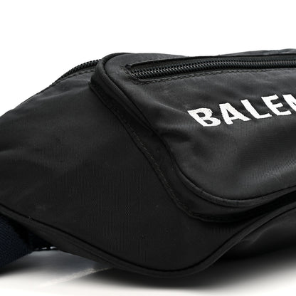 Balenciaga Recycled Sport Nylon Logo Embroidered Wheel Beltpack Black 9 of 14