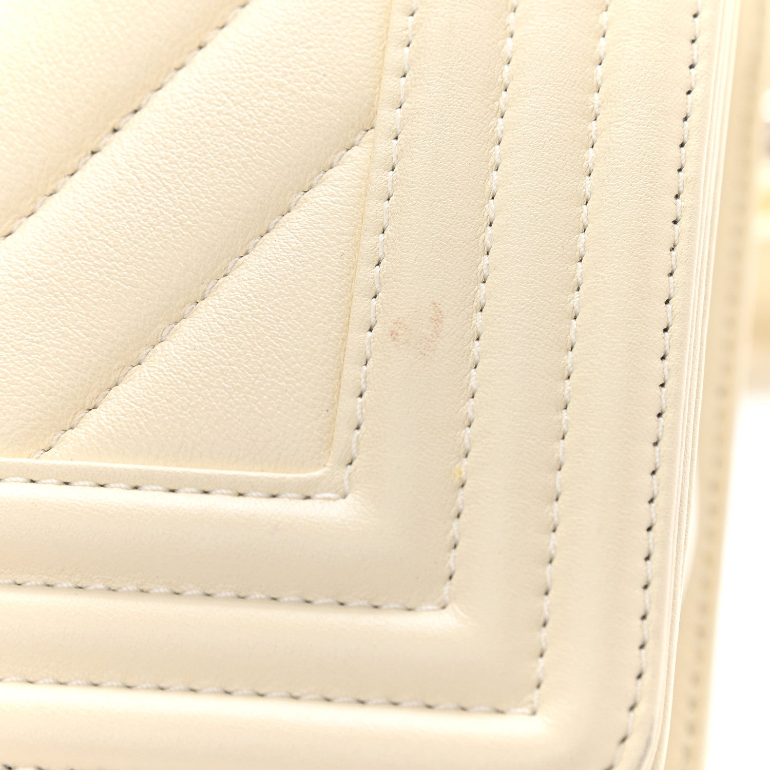 Chanel Calfskin Chevron Quilted Medium Boy Flap Ivory 12 of 12