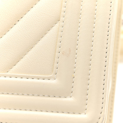 Chanel Calfskin Chevron Quilted Medium Boy Flap Ivory 12 of 12