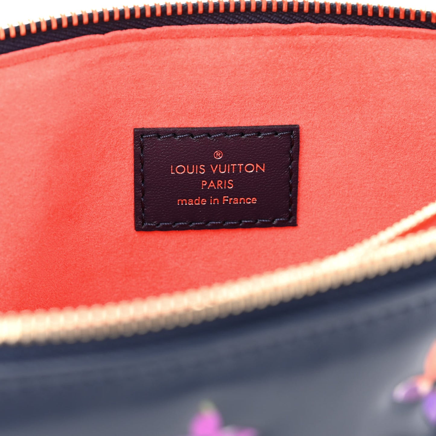 Lambskin Embossed Monogram LV Garden Coussin PM Navy