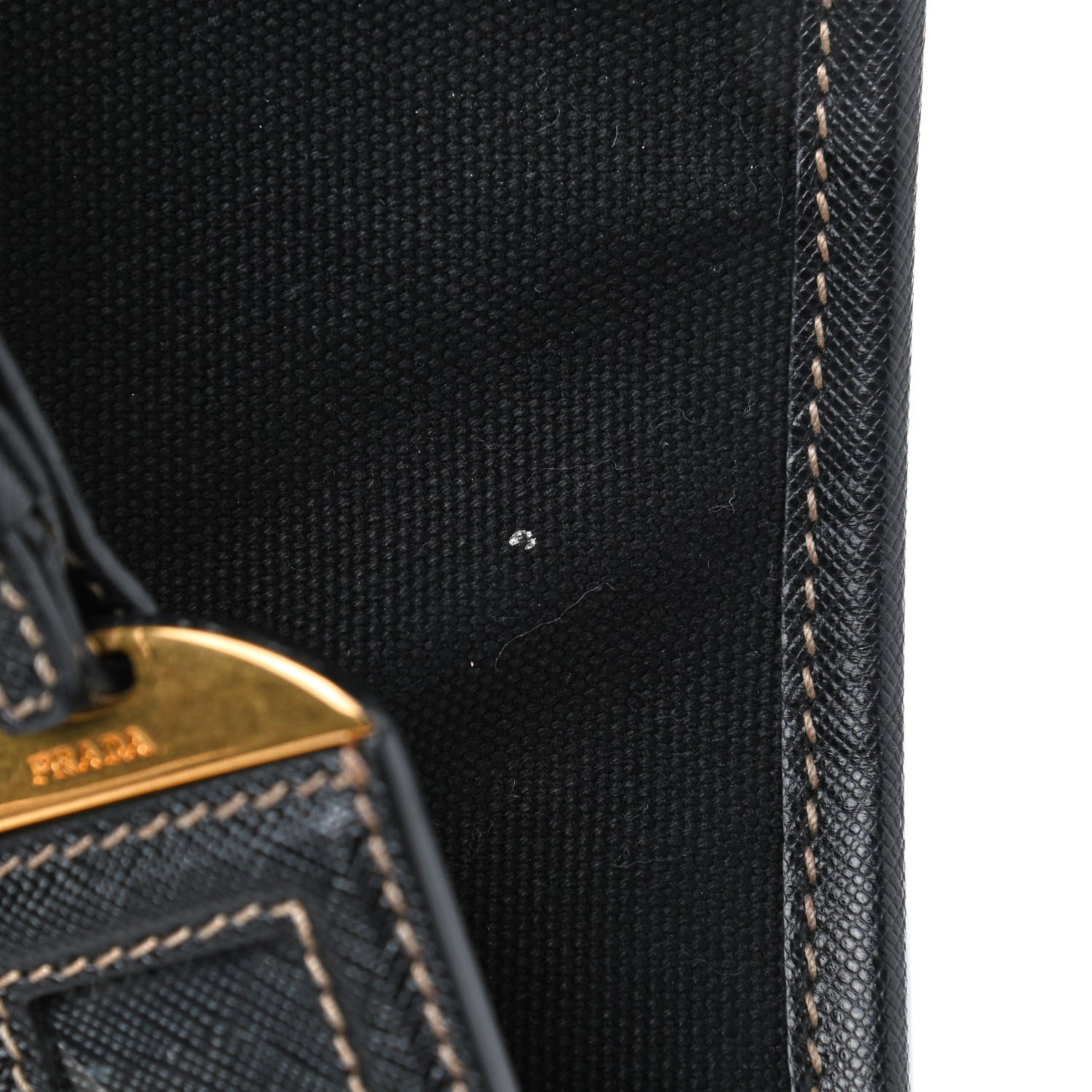 Prada Canapa Saffiano Shoulder Bag Black 5 of 7