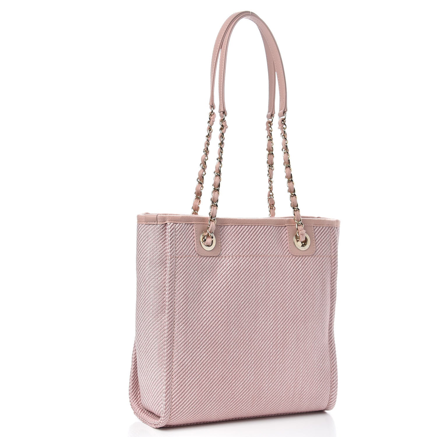 Chanel Mixed Fibers Calfskin Mini Deauville Tote Rose Pink 3 of 10