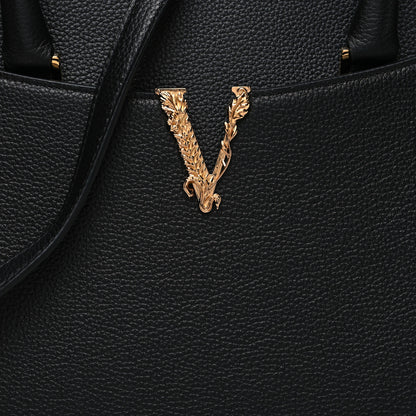 Versace Calfskin Virtus Tote Black 7 of 11