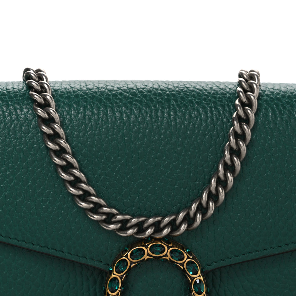 Gucci Calfskin Mini Dionysus Chain Wallet Emerald 8 of 11