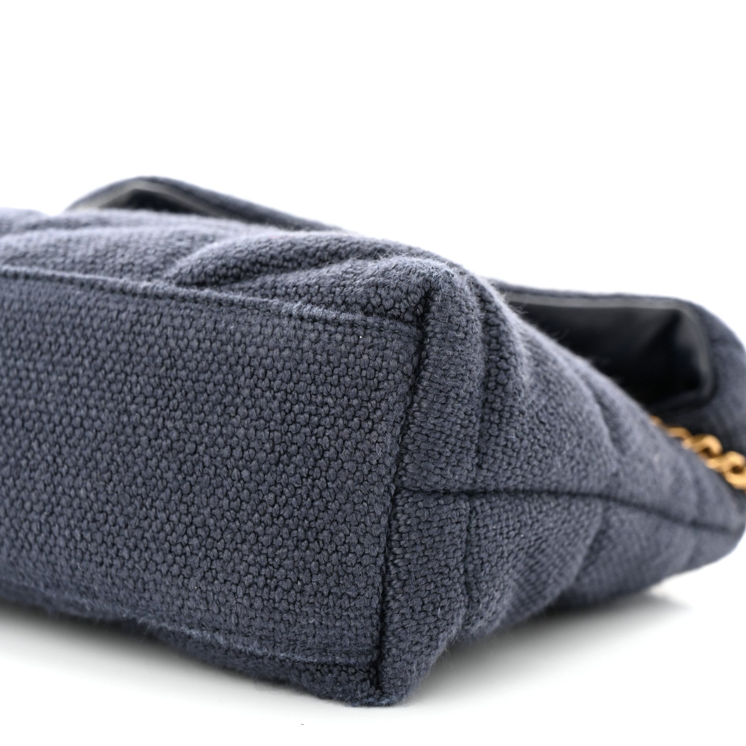 Saint Laurent Canvas Quilted Toy Loulou Puffer Monogram Chain Satchel Deep Marine 10 of 10