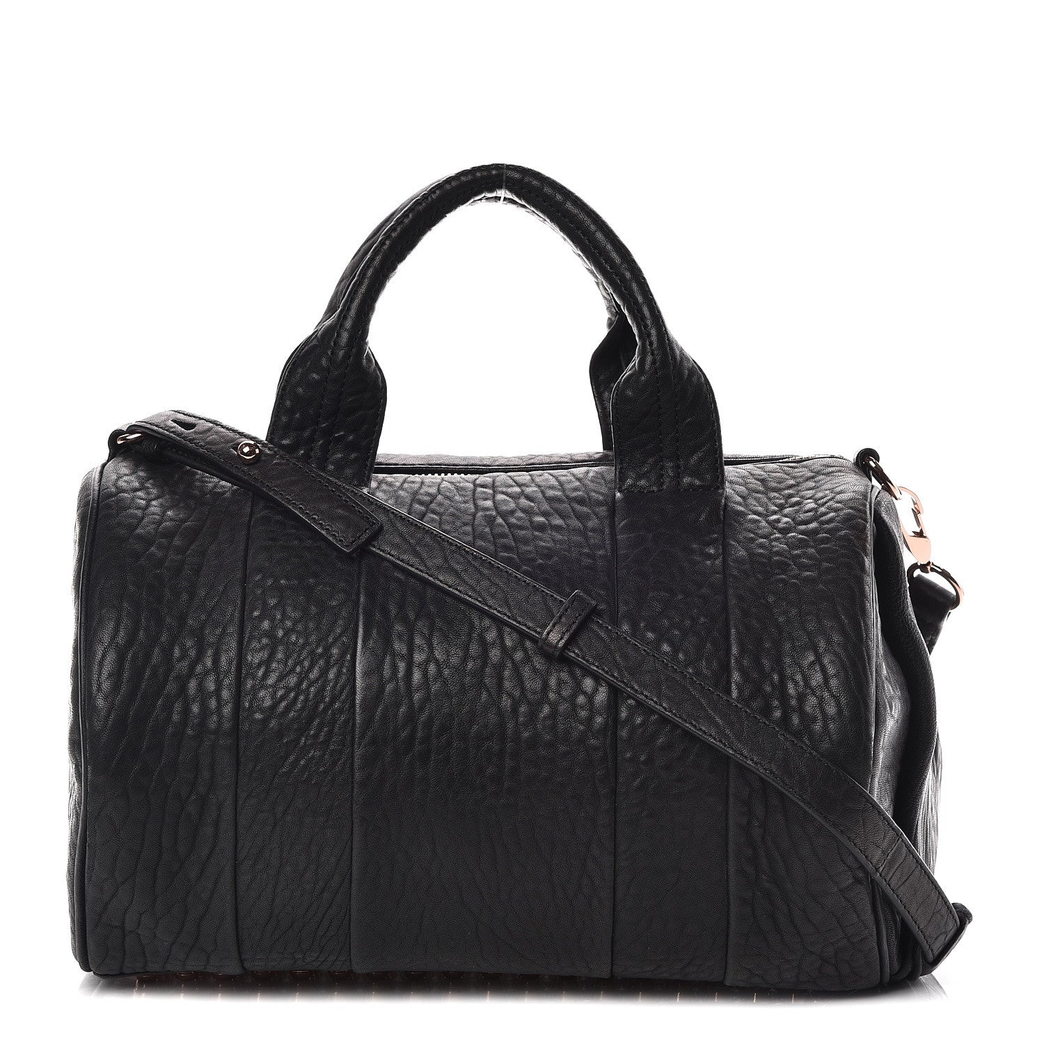 Alexander Wang Pebbled Lambskin Rocco Black Rose Gold Hardware 1 of 15
