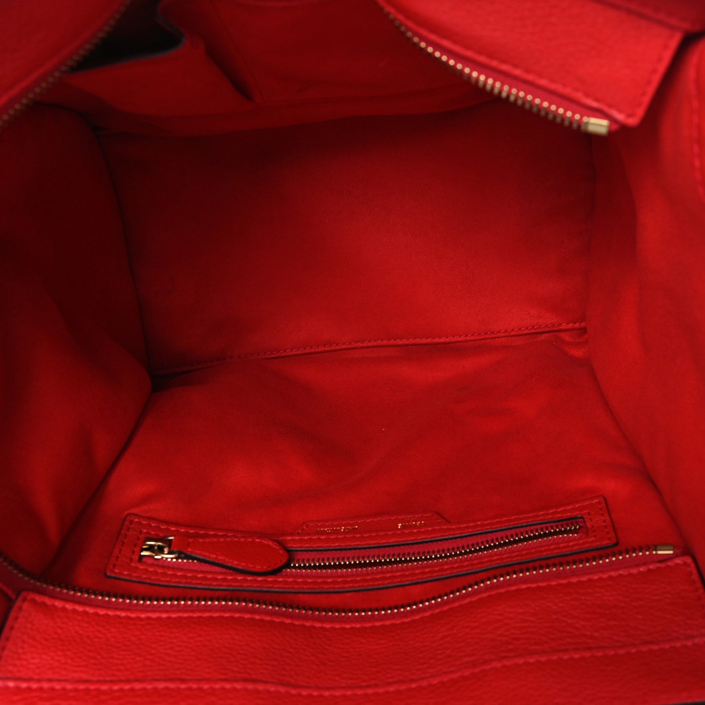 Drummed Calfskin Mini Luggage Coquelicot