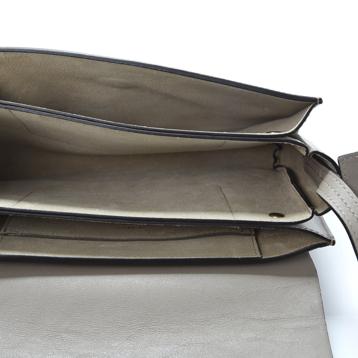 Suede Calfskin Small Faye Shoulder Bag Motty Grey