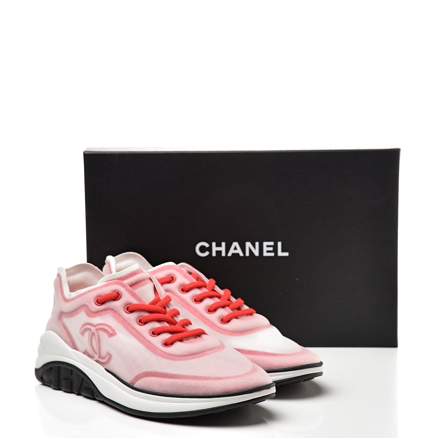 Mesh Lycra Womens CC Sneakers 41.5 White Red