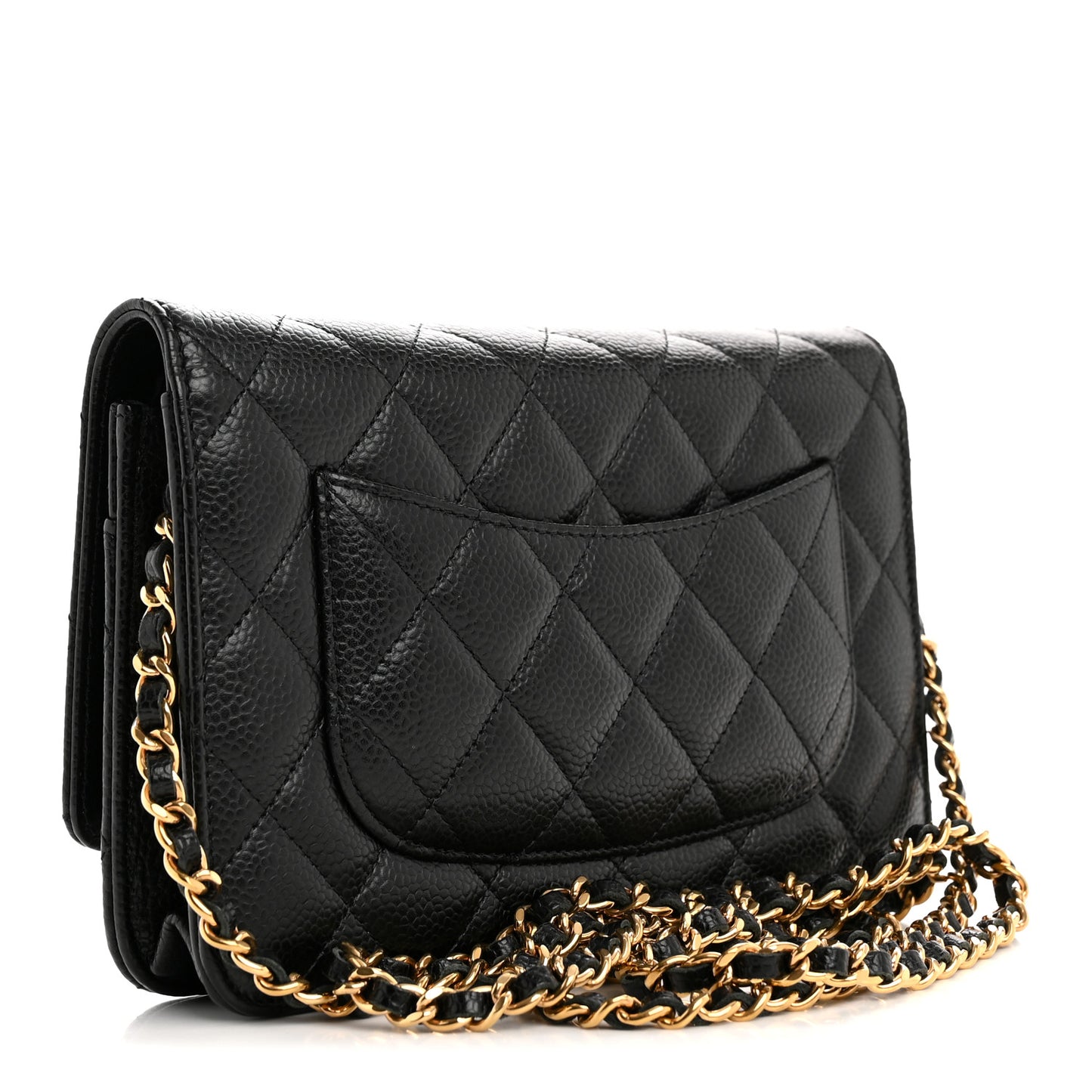 Caviar Quilted Wallet On Chain WOC Black
