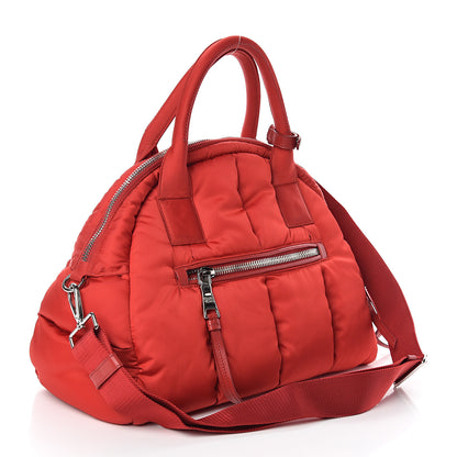 Prada Tessuto Nylon Bomber Dome Satchel Red 2 of 8