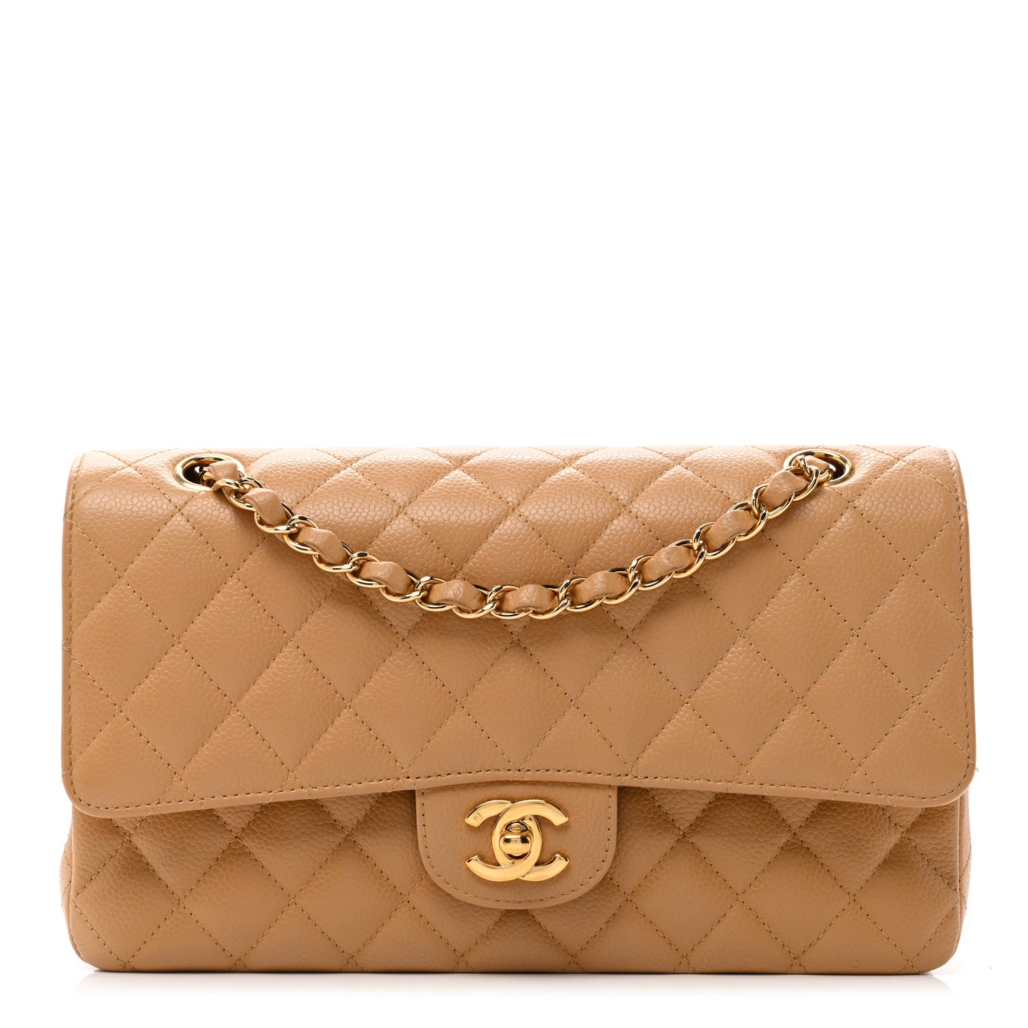 Chanel Caviar Quilted Medium Double Flap Beige 1 of 9