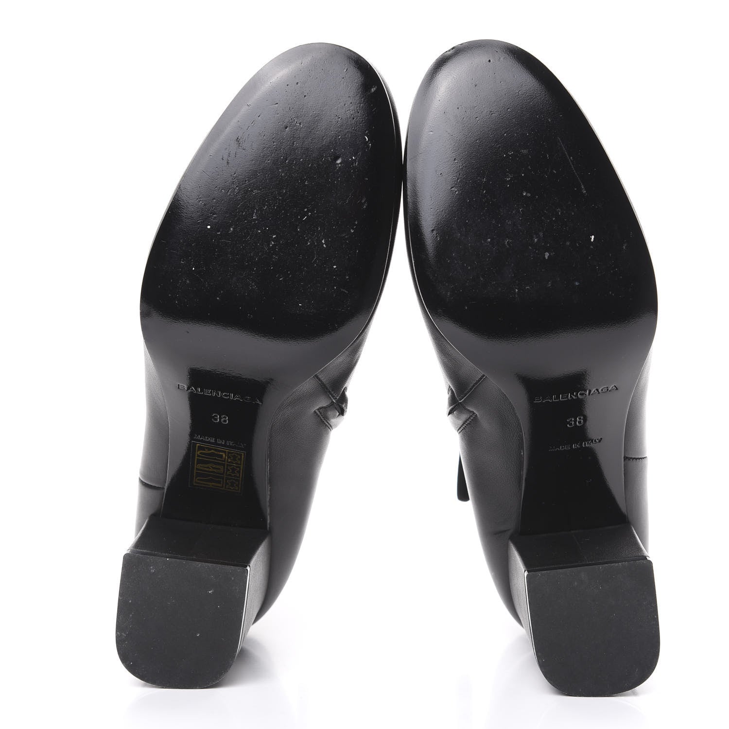 Balenciaga Shiny Sheepskin 20mm Oval Booties 38 Black 6 of 10