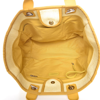 Chanel Woven Straw Raffia Large Deauville Tote Yellow 6 of 8