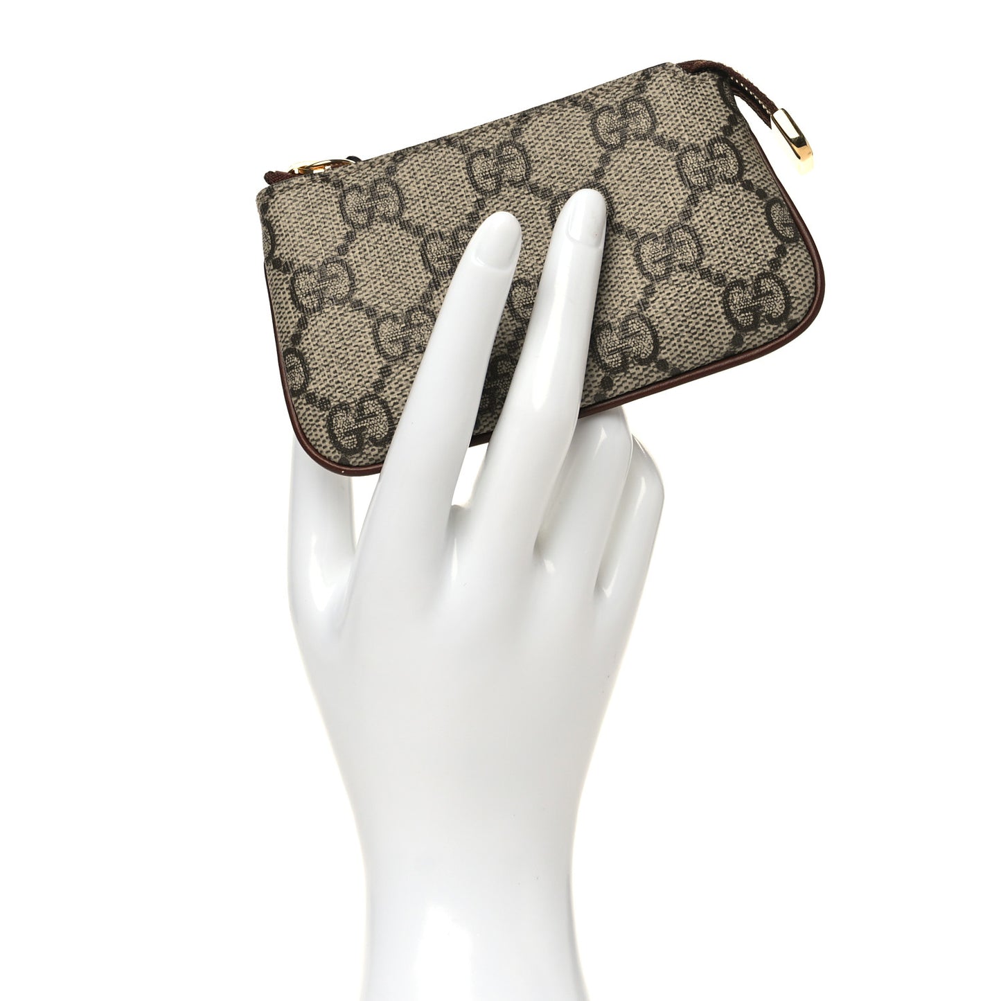 GG Supreme Monogram Key Case Beige Ebony Cuir