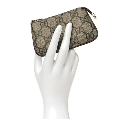 Gucci GG Supreme Monogram Key Case Beige Ebony Cuir 2 of 8