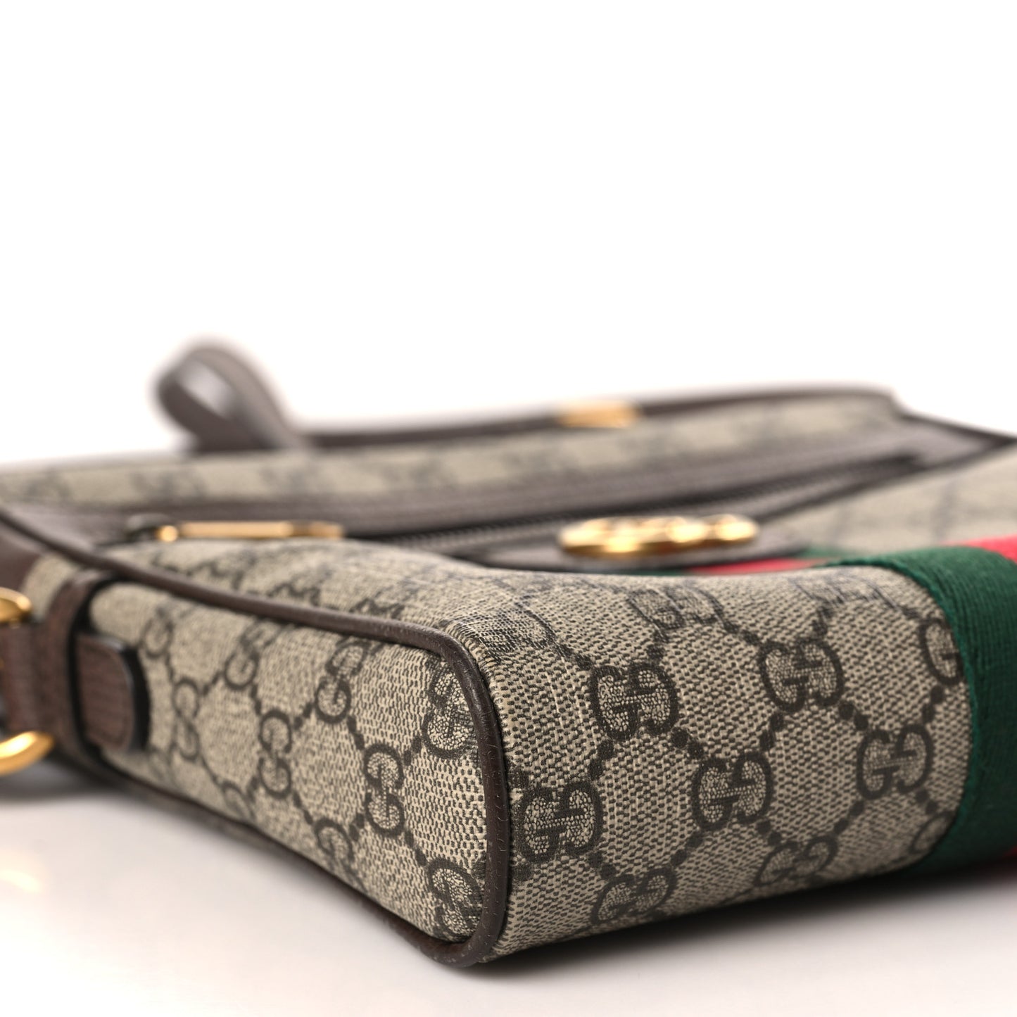 GG Supreme Monogram Web Small Ophidia Messenger Bag Brown