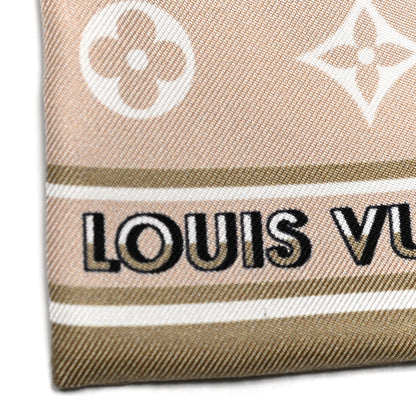 Louis Vuitton Silk Monogram Marbles Classic Bandeau Kaki Beige White 5 of 5