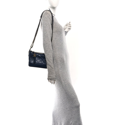Chanel Aged Calfskin Quilted Small Gabrielle Hobo Navy 2 of 10