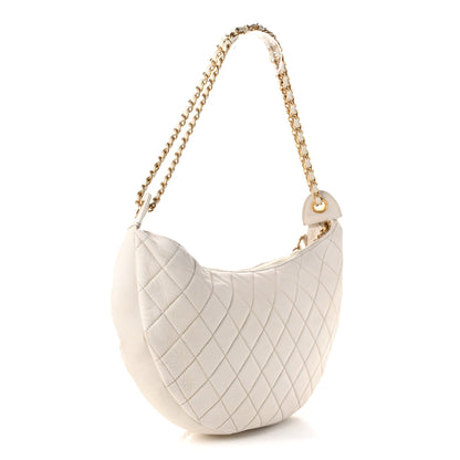 Chanel Lambskin Quilted All About Chains Hobo White 3 of 10