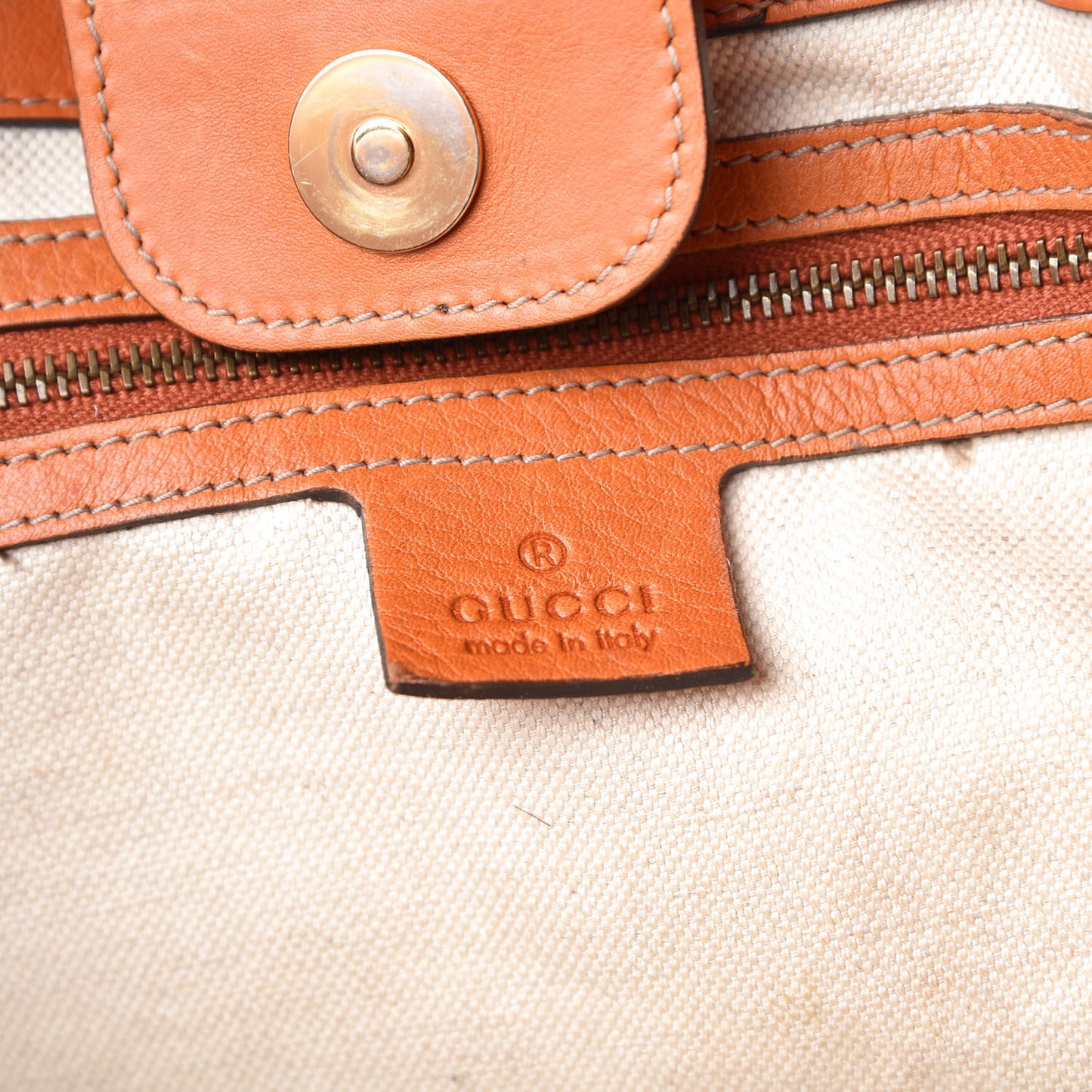 Calfskin Large GG Running Tote Orange