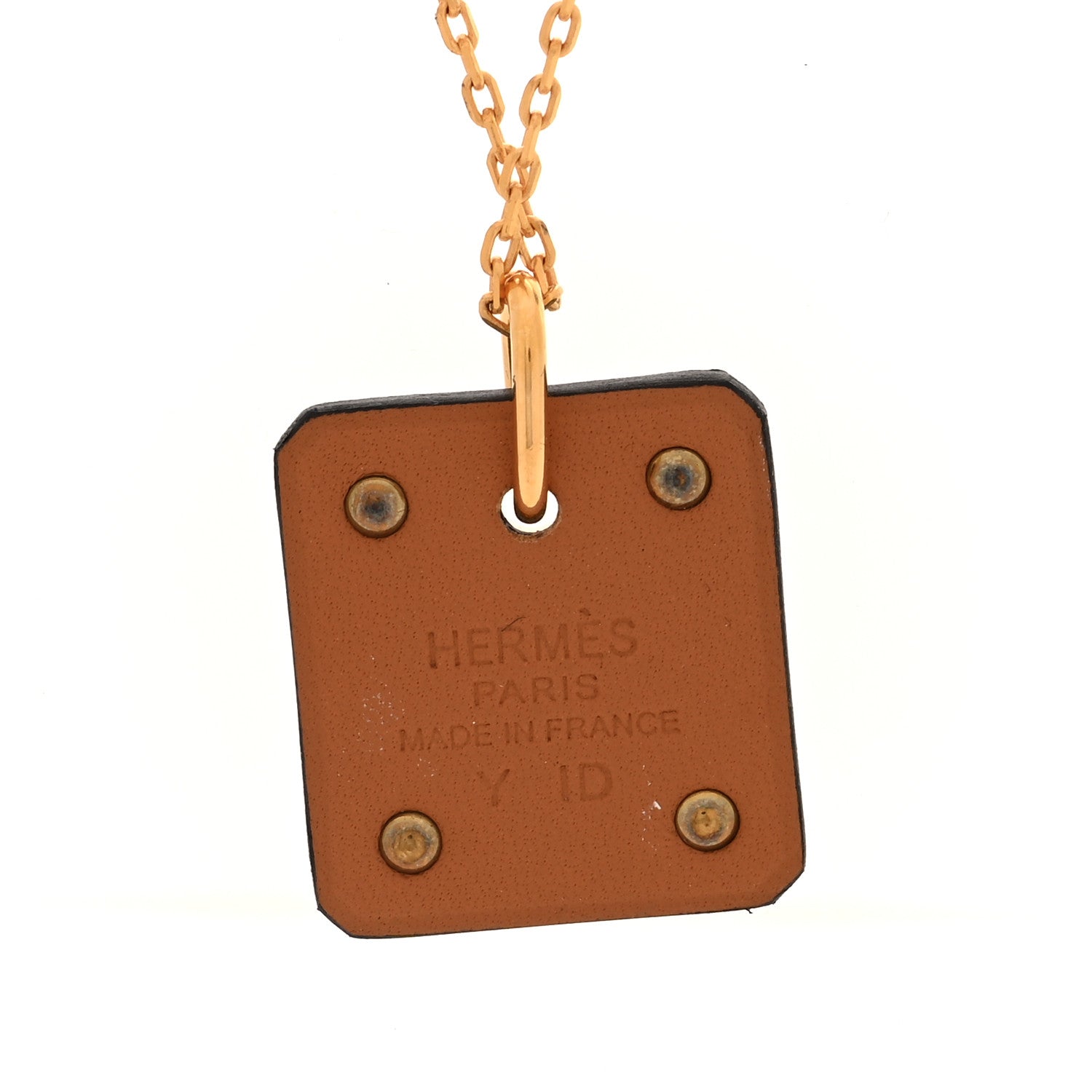 Hermes Gold Plated Swift As De Coeur Necklace Black 4 of 6
