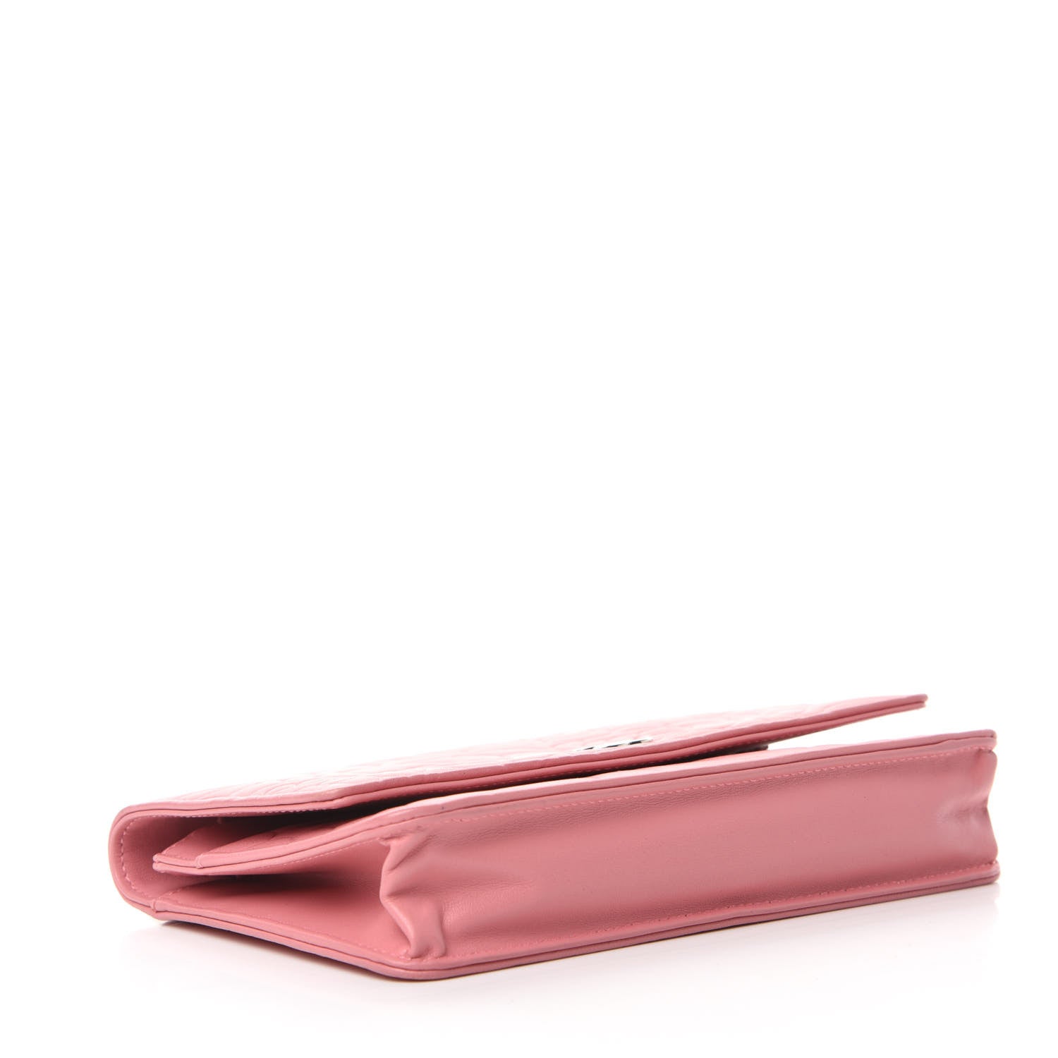 Chanel Lambskin Camellia Embossed Wallet On Chain WOC Pink 4 of 11