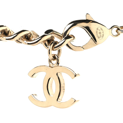 Chanel Metal Enamel Chain CC Choker Gold White 4 of 5