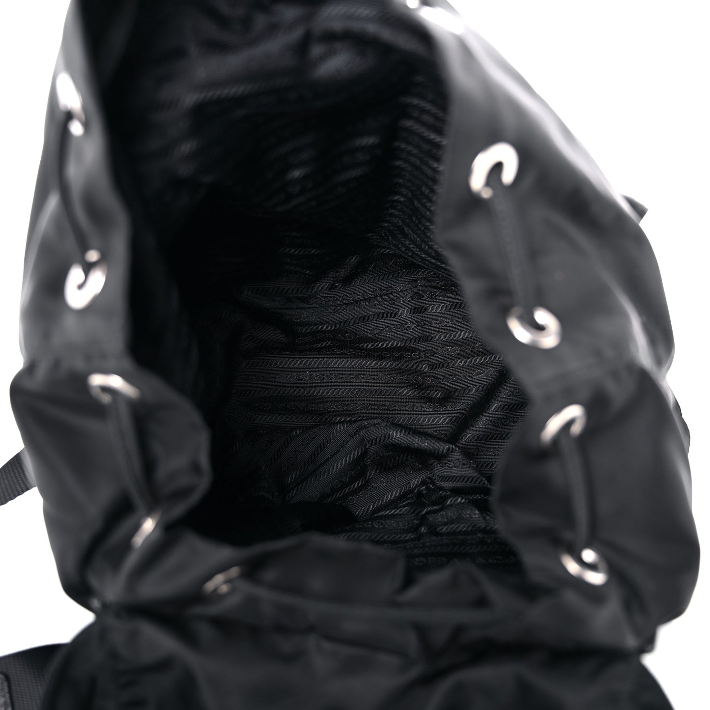 Tessuto Nylon Grommet Backpack Black