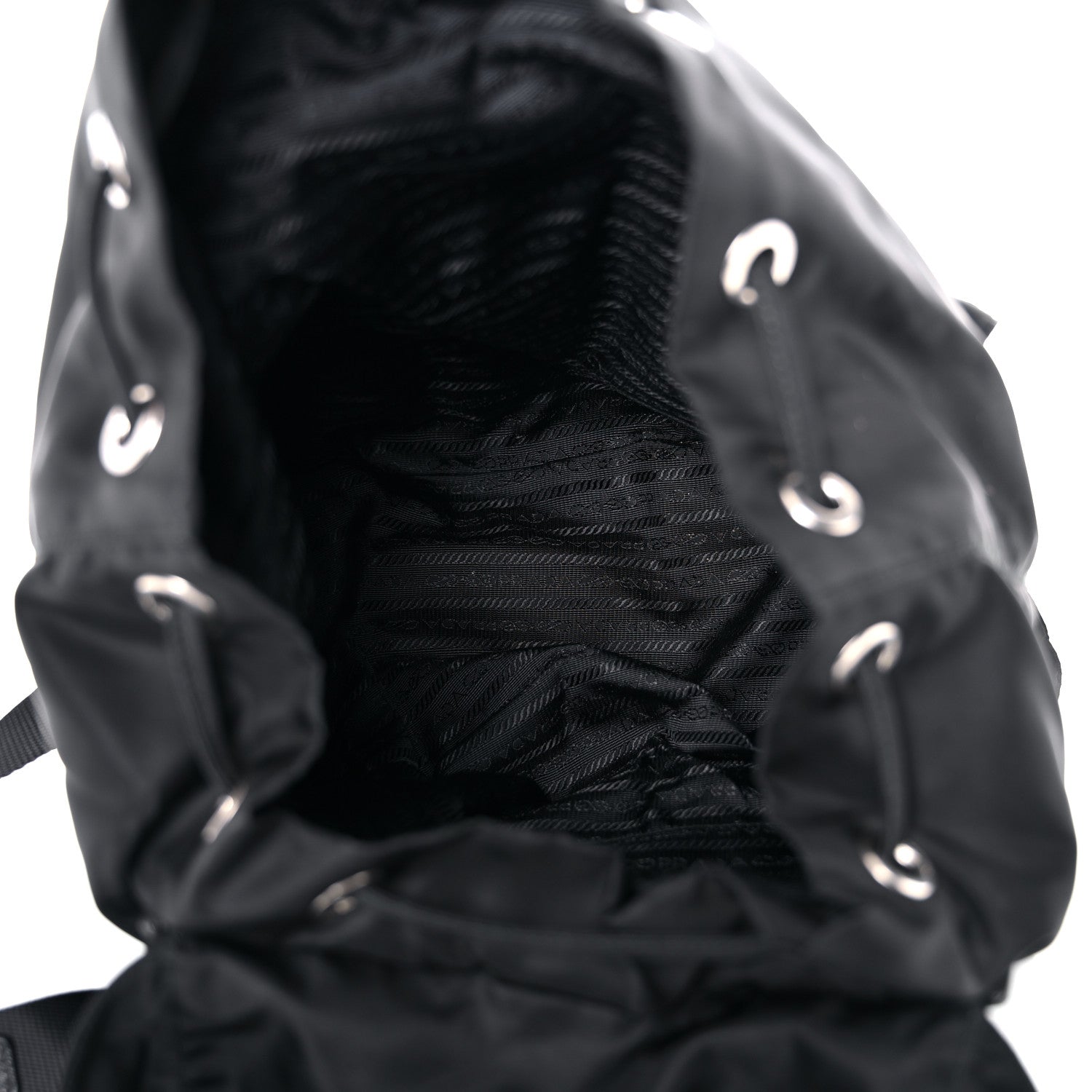 Prada Tessuto Nylon Grommet Backpack Black 5 of 21