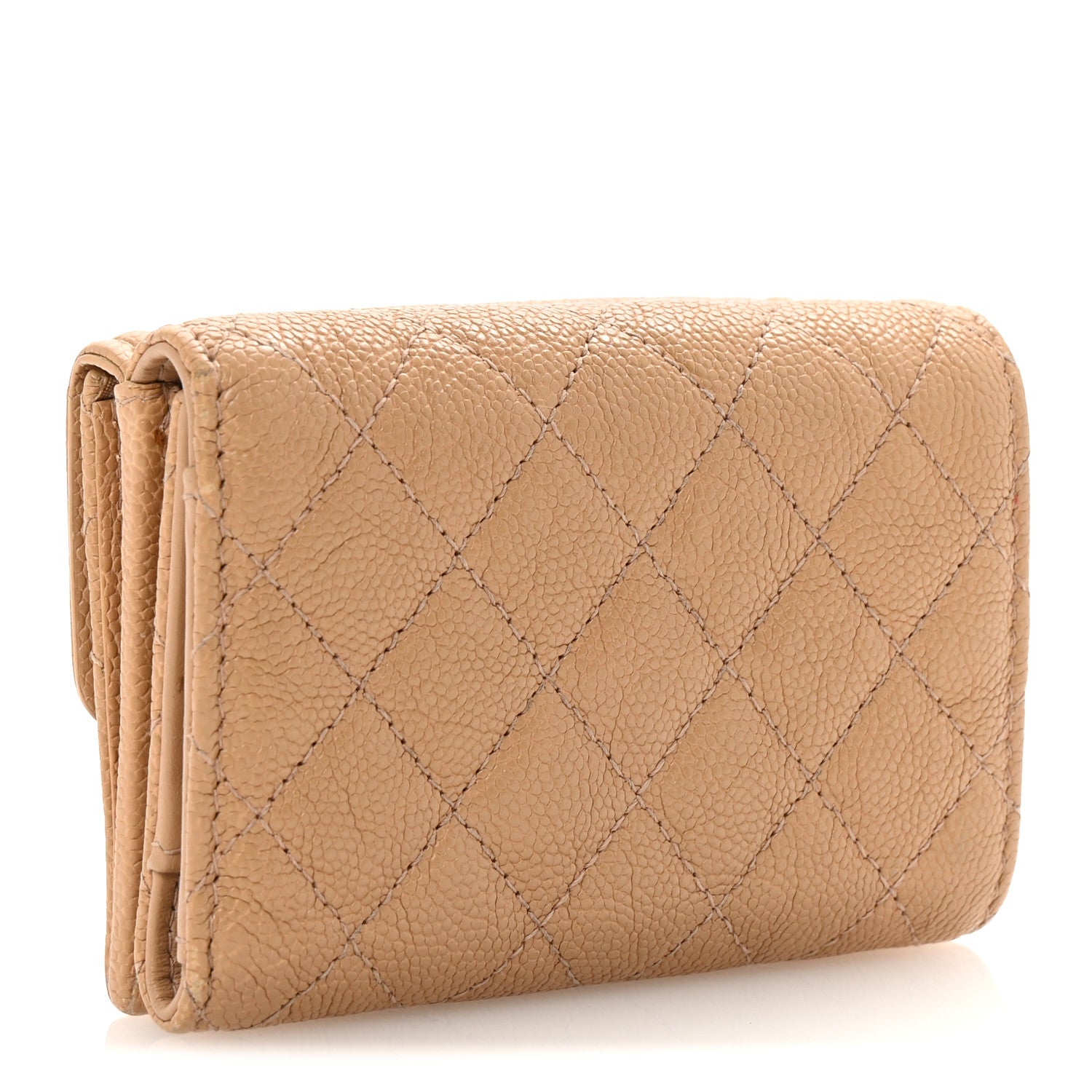 Chanel Caviar Quilted Small Boy Flap Wallet Beige 3 of 8