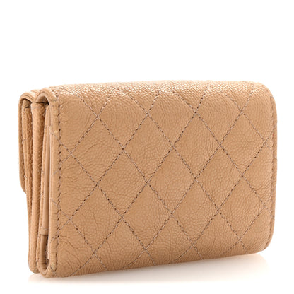 Chanel Caviar Quilted Small Boy Flap Wallet Beige 3 of 8