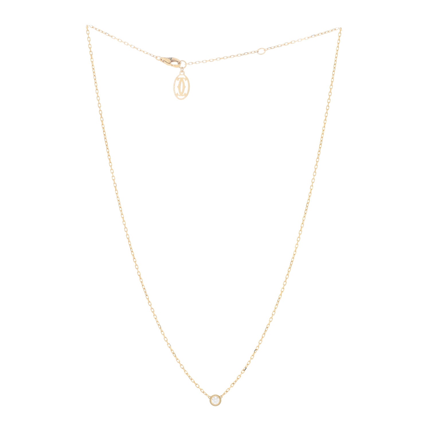 Cartier 18K Yellow Gold Diamond SM D'Amour Pendant Necklace 3 of 5