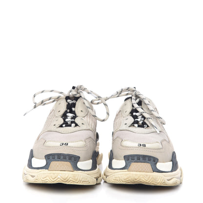 Balenciaga Fabric Mesh Womens Triple S Sneakers 38 Beige Black 2 of 15