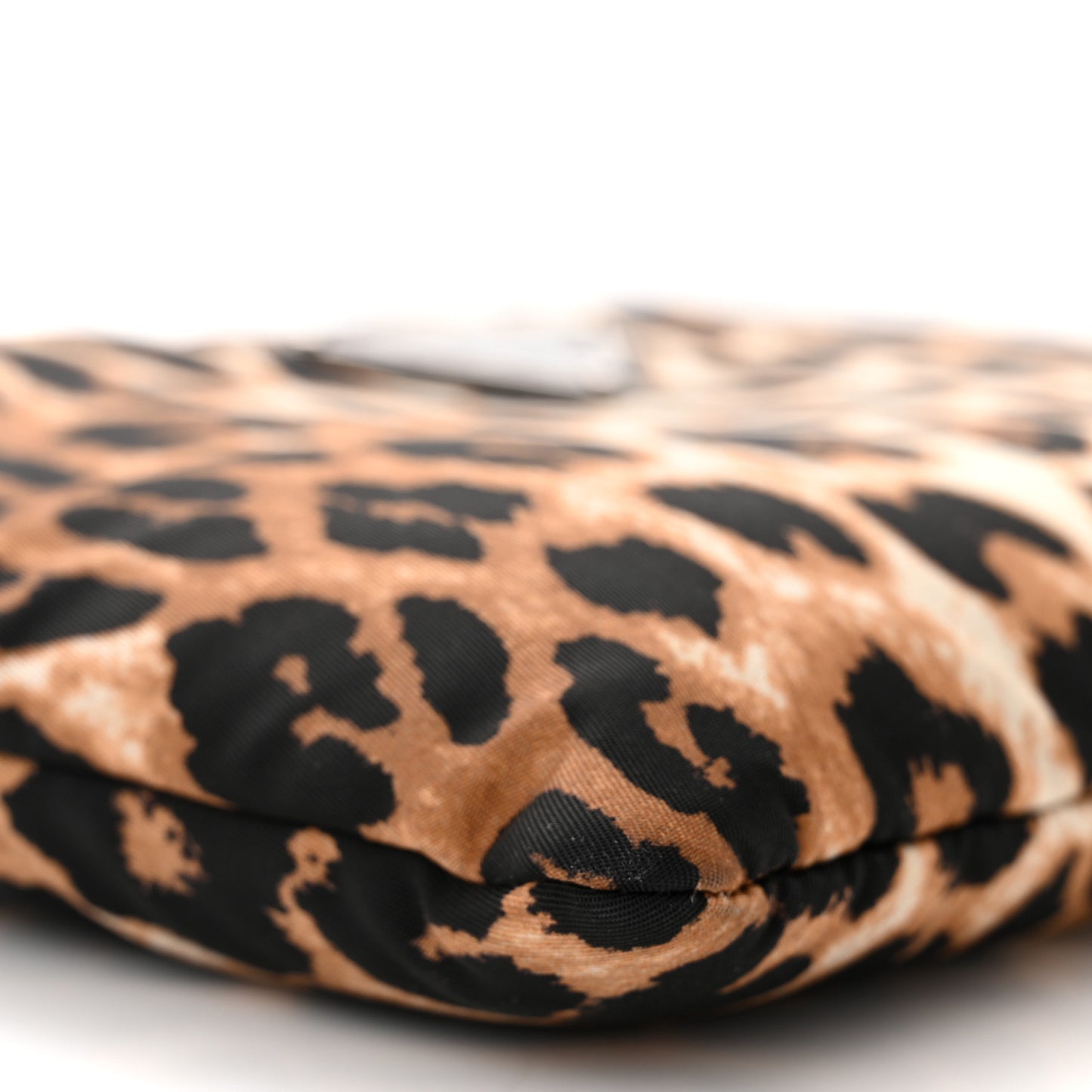 Tessuto Soft Nylon Leopard Print Crossbody Avorio