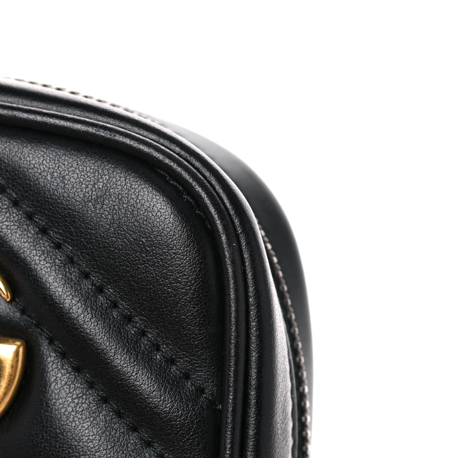 Gucci Calfskin Matelasse Mini GG Marmont Crossbody Bag Black 10 of 11