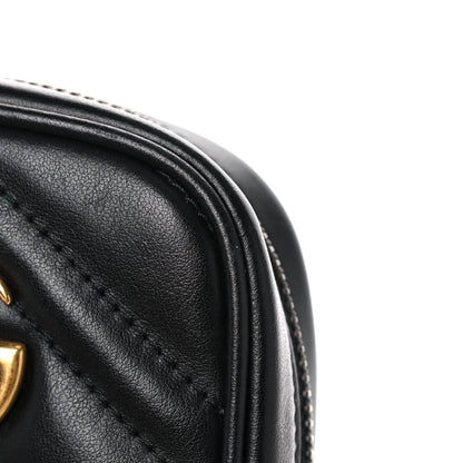 Gucci Calfskin Matelasse Mini GG Marmont Crossbody Bag Black 10 of 11