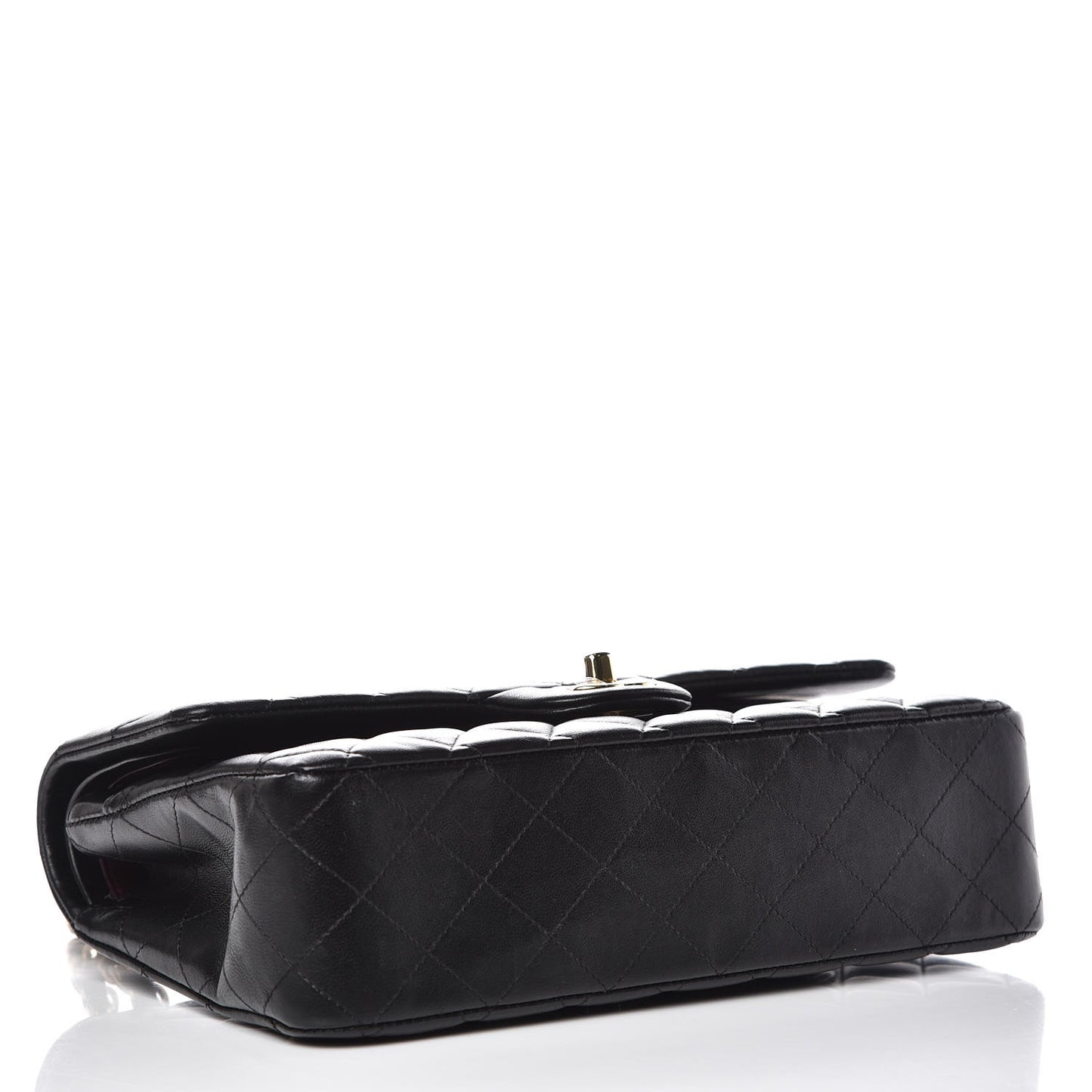 Lambskin Quilted Medium Double Flap Black